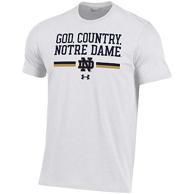 Men's Under Armour  White Notre Dame Fighting Irish God Country T-Shirt