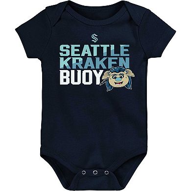 Newborn & Infant Deep Sea Blue Seattle Kraken Mascot Head Bodysuit