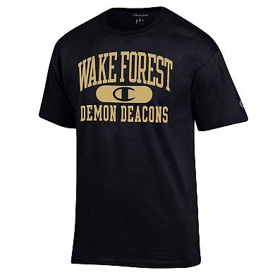 Men's Champion Black Wake Forest Demon Deacons Arch Pill T-Shirt