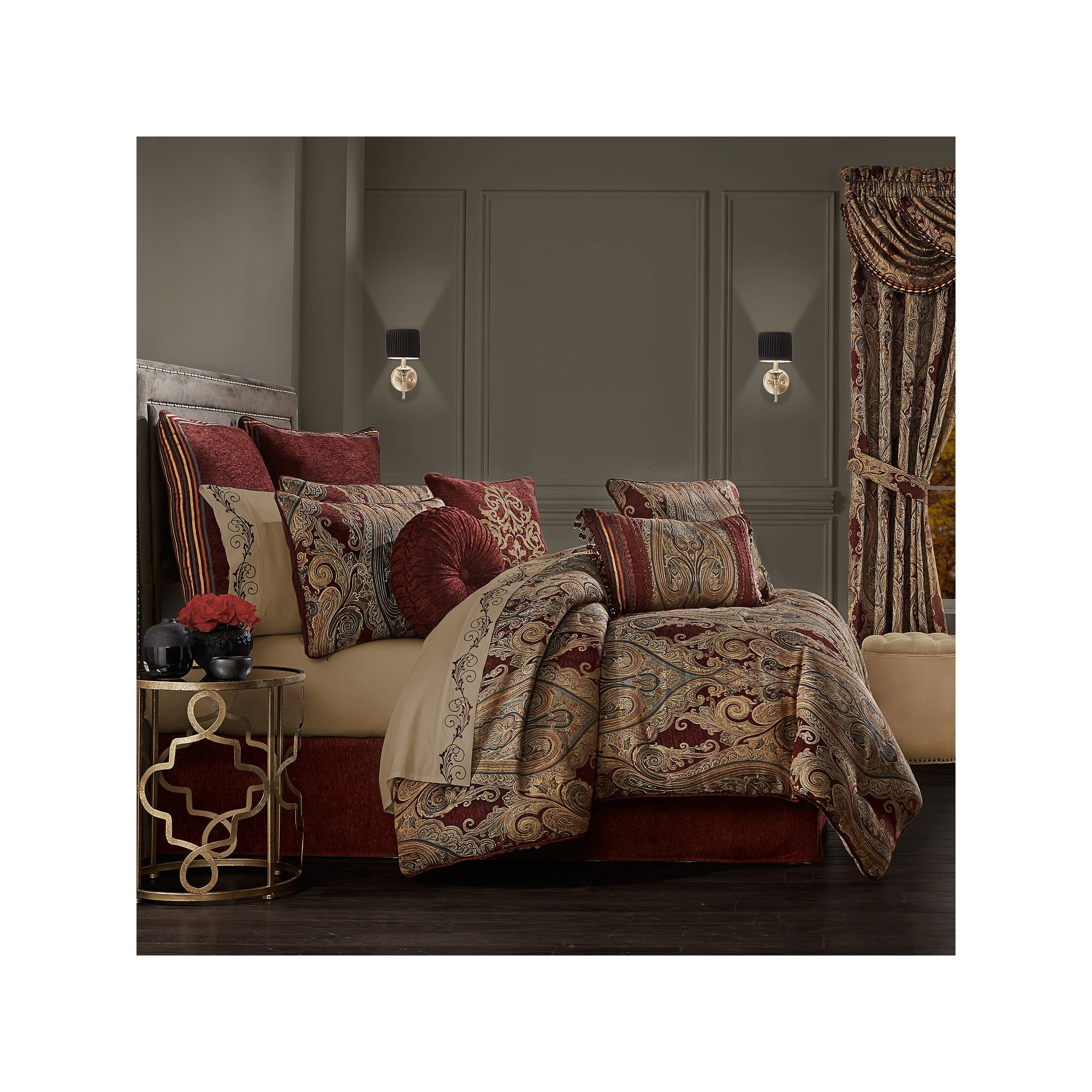 Five Queens Court Georgia 4-pc. Comforter Set or Euro Sham, Red