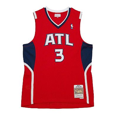 Men's Mitchell & Ness Lou Williams Red Atlanta Hawks 2001/02 Hardwood Classics Swingman Jersey