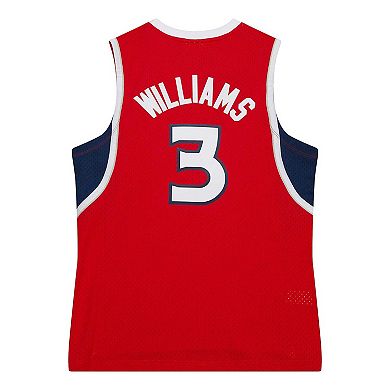 Men's Mitchell & Ness Lou Williams Red Atlanta Hawks 2001/02 Hardwood Classics Swingman Jersey