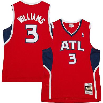 Men's Mitchell & Ness Lou Williams Red Atlanta Hawks 2001/02 Hardwood Classics Swingman Jersey