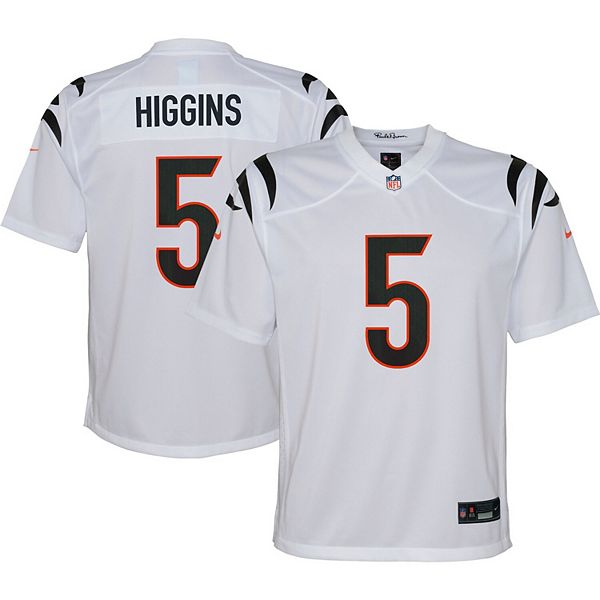 Cincinnati Bengals Nike Game Road Jersey - White - Tee Higgins - Mens