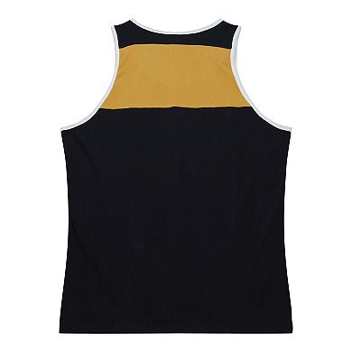 Men's Mitchell & Ness Black/Gold New Orleans Saints Gridiron Classics Heritage Colorblock Tank Top