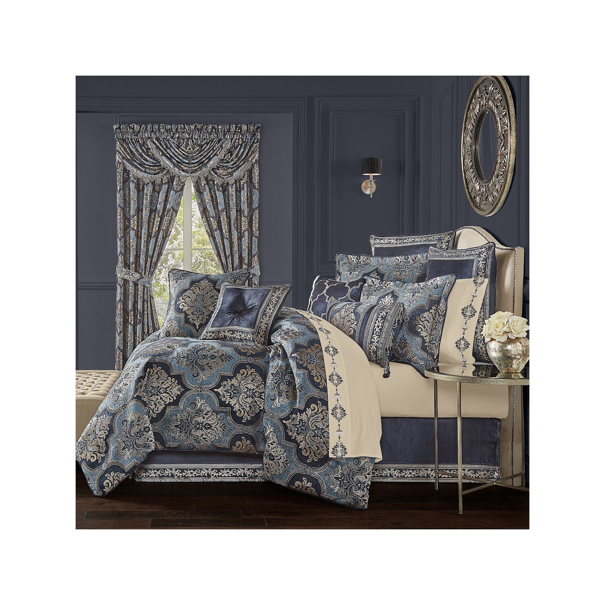Five Queens Court Manila 4-pc. Comforter Set or Euro Sham, Blue