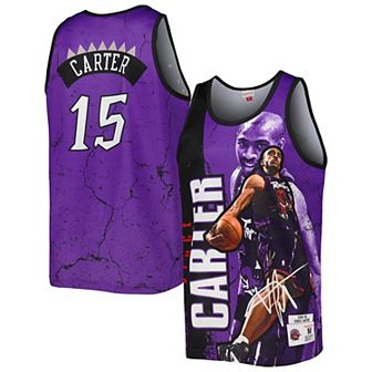 Men's Mitchell & Ness Vince Carter Purple Toronto Raptors 1998-99 Hardwood Classics Player Burst Tank Top