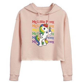 Juniors' My Little Pony Rainbow Cropped Graphic Hoodie