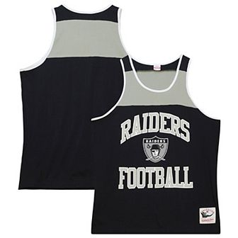 Men's Mitchell & Ness Black/Silver Las Vegas Raiders Heritage Colorblock Tank Top