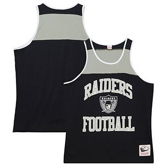 Men's Mitchell & Ness Black/Silver Las Vegas Raiders Heritage Colorblock Tank Top