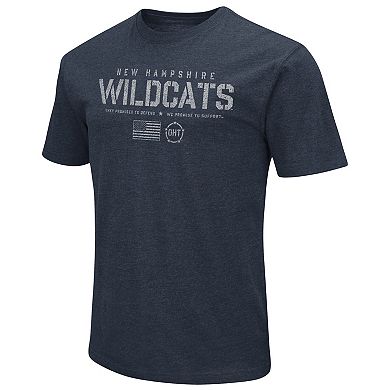Men's Colosseum Navy New Hampshire Wildcats OHT Military Appreciation Flag 2.0 T-Shirt