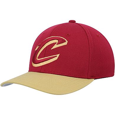Men's Mitchell & Ness Wine/Gold Cleveland Cavaliers MVP Team Two-Tone 2.0 Stretch-Snapback Hat