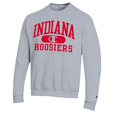 Men's Champion Heather Gray Indiana Hoosiers Arch Pill Sweatshirt