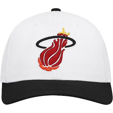 Men's Mitchell & Ness White/Black Miami Heat Hardwood Classics Core 2-Tone 2.0 Pro Snapback Hat