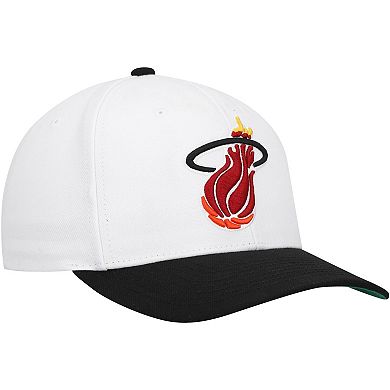 Men's Mitchell & Ness White/Black Miami Heat Hardwood Classics Core 2-Tone 2.0 Pro Snapback Hat