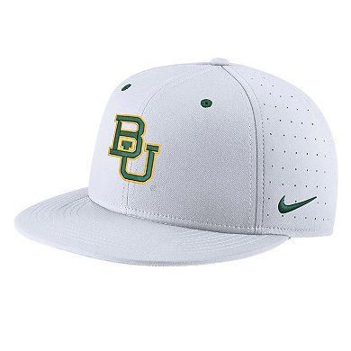 Men's Nike White Baylor Bears Aero True Baseball Performance Fitted Hat