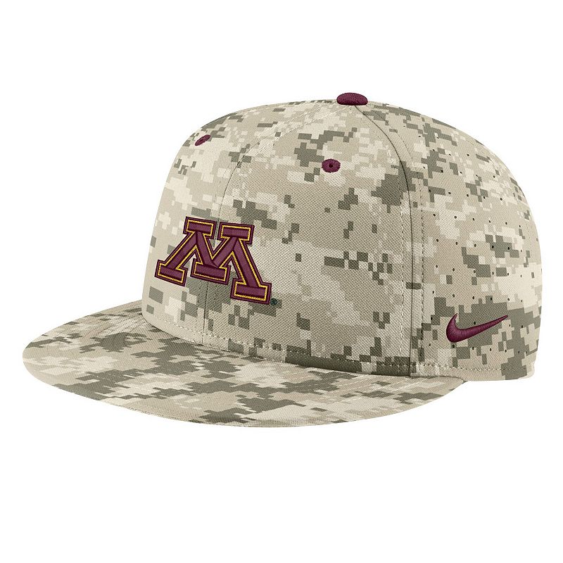 Men's Nike Camo Minnesota Golden Gophers Aero True Baseball Performance Fitted Hat, Size: 6 7/8, Green