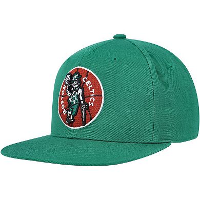 Men's Mitchell & Ness Kelly Green Boston Celtics Hardwood Classics MVP Team Ground 2.0 Fitted Hat