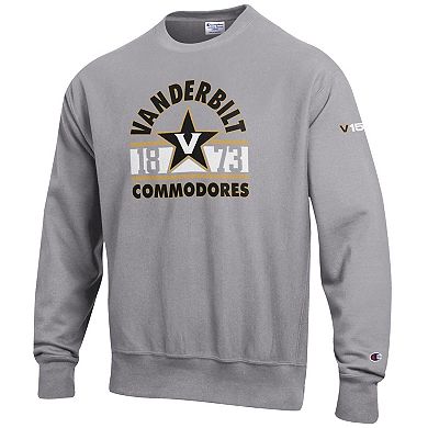 Men's Champion Heather Gray Vanderbilt Commodores 150th Anniversary Reverse Weave Pullover Sweatshirt