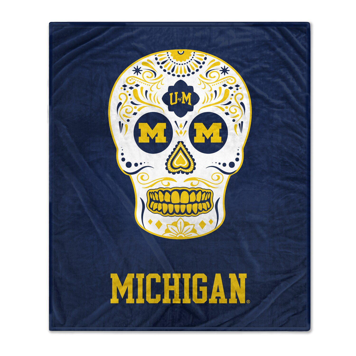 MLB Cubs - Candy Skull , Silk Touch Throw - 50x60 - Blue