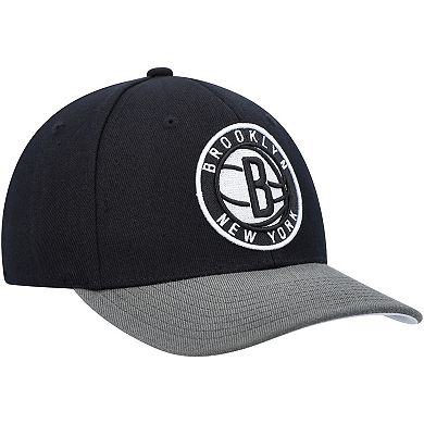 Men's Mitchell & Ness Black/Gray Brooklyn Nets MVP Team Two-Tone 2.0 Stretch-Snapback Hat