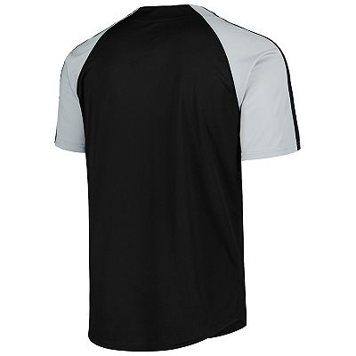 Men s Stitches Black Chicago White Sox Button Down Raglan Fashion Jersey
