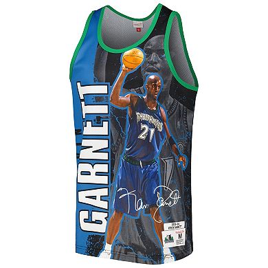 Men's Mitchell & Ness Kevin Garnett Black Minnesota Timberwolves 2003-04 Hardwood Classics Player Burst Tank Top