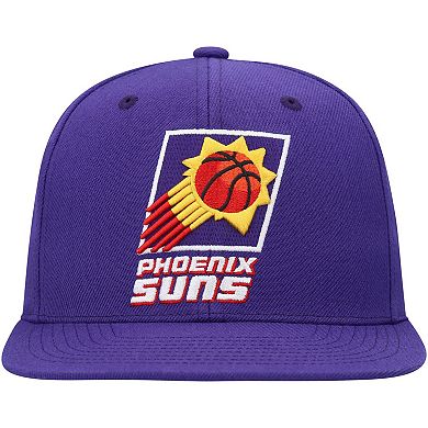 Men's Mitchell & Ness Purple Phoenix Suns Hardwood Classics MVP Team Ground 2.0 Fitted Hat