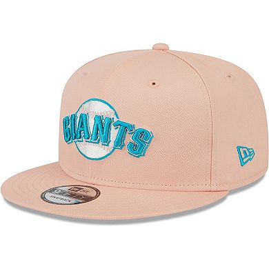 Men's New Era Pink San Francisco Giants  Sky Aqua Undervisor 9FIFTY Snapback Hat