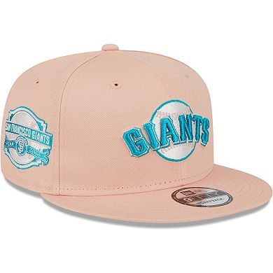 Men's New Era Pink San Francisco Giants  Sky Aqua Undervisor 9FIFTY Snapback Hat