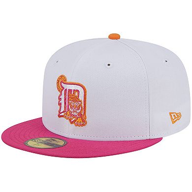 Men's New Era  White/Pink Detroit Tigers Tiger Stadium 59FIFTY Fitted Hat