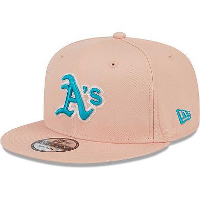 Men's New Era Pink Oakland Athletics  Sky Aqua Undervisor 9FIFTY Snapback Hat