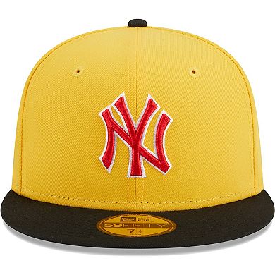 Men's New Era Yellow/Black New York Yankees Grilled 59FIFTY Fitted Hat