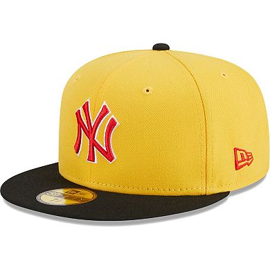 Men's New Era Yellow/Black New York Yankees Grilled 59FIFTY Fitted Hat