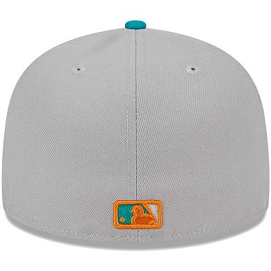 Men's New Era Gray/Teal Los Angeles Dodgers 59FIFTY Fitted Hat