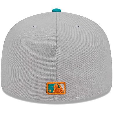 Men's New Era Gray/Teal Atlanta Braves  59FIFTY Fitted Hat