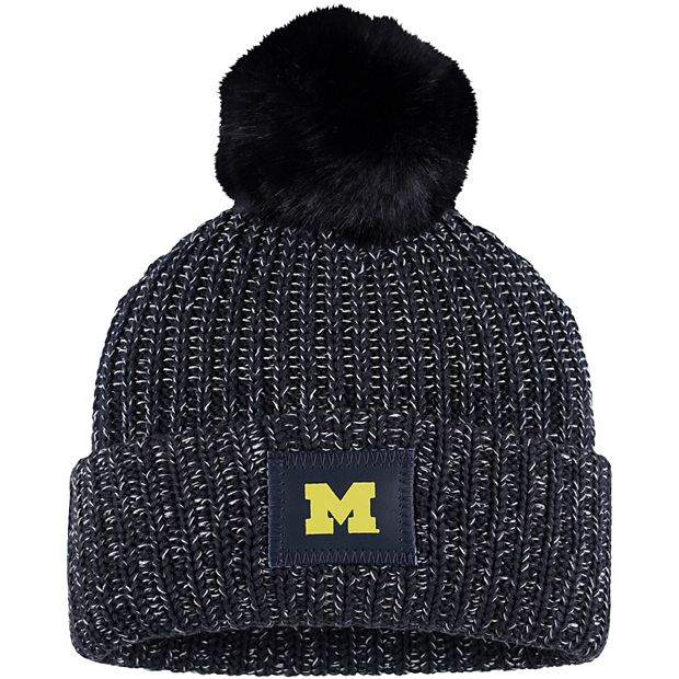 Women's Love Your Melon Navy Michigan Wolverines Cuffed Knit Hat with Pom