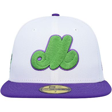 Men's New Era White Montreal Expos 25th Anniversary Side Patch 59FIFTY Fitted Hat