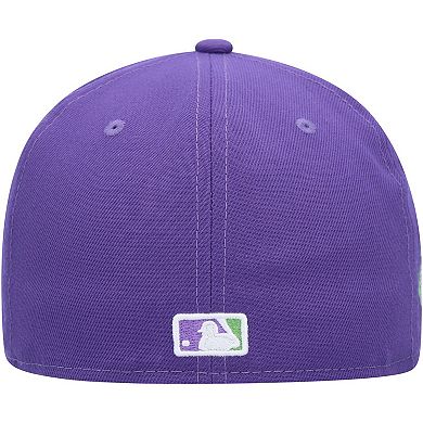 Men's New Era Purple Los Angeles Dodgers Lime Side Patch 59FIFTY Fitted Hat