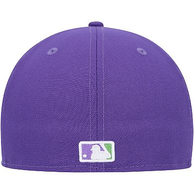 Men's New Era Purple Cincinnati Reds Lime Side Patch 59FIFTY Fitted Hat