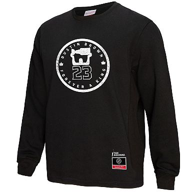 Men's Mitchell & Ness Dustin Brown Black Los Angeles Kings Forever A King Long Sleeve T-Shirt