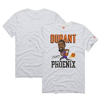 Men's Homage Kevin Durant Ash Phoenix Suns Caricature Tri-Blend T-Shirt
