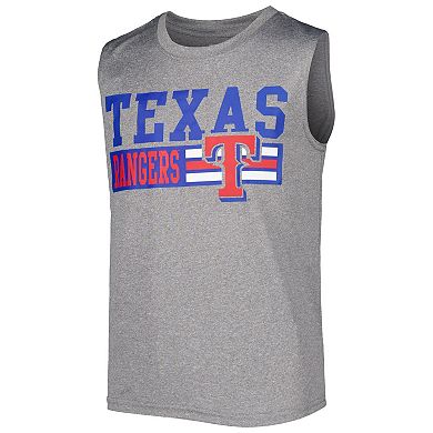 Youth Heather Gray Texas Rangers Sleeveless T-Shirt