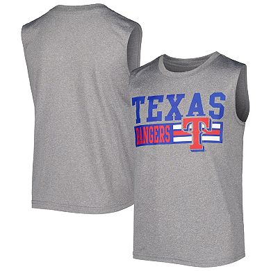 Youth Heather Gray Texas Rangers Sleeveless T-Shirt