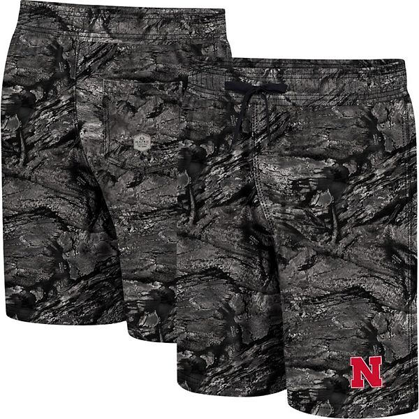 Men's Colosseum Charcoal Nebraska Huskers Realtree Aspect Ohana Swim Shorts