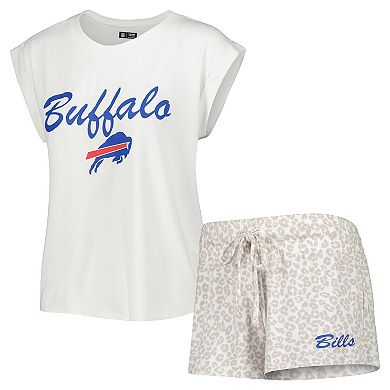 Women's Concepts Sport White/Cream Buffalo Bills Montana Knit T-Shirt & Shorts Sleep Set