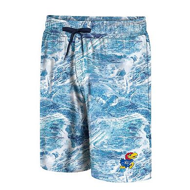 Men's Colosseum Blue Kansas Jayhawks Realtree Aspect Ohana Swim Shorts