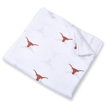 Infant White Texas Longhorns 47'' x 47'' Muslin Swaddle Blanket