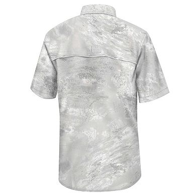 Men's Colosseum White Montana Grizzlies Realtree Aspect Charter Full-Button Fishing Shirt