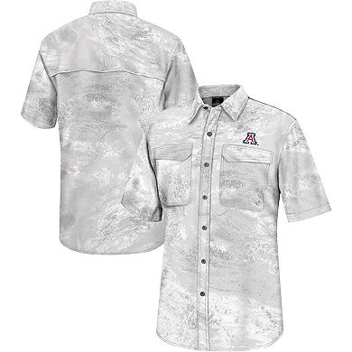 Men's Colosseum  White Arizona Wildcats Realtree Aspect Charter Full-Button Fishing Shirt